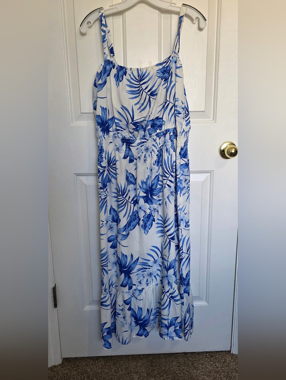 The Children's Place White and Blue Floral Maxi Dress